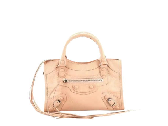 Balenciaga Balenciaga Mini City Shoulder Bag In Leather With Silver Hardware Pink Interior - view 1
