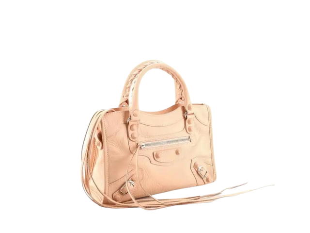 Balenciaga Balenciaga Mini City Shoulder Bag In Leather With Silver Hardware Pink Interior - view 3