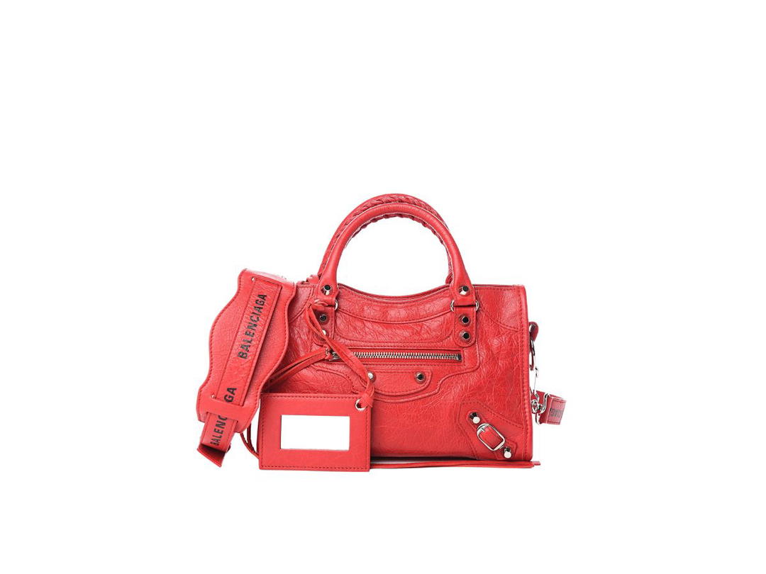 Balenciaga Balenciaga Mini Classic City Bag In Leather With Silver-Tone Hardware Red