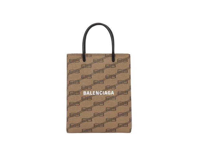Balenciaga Balenciaga Mini Shopping Bag In BB Monogram Coated Canvas Brown - view 1