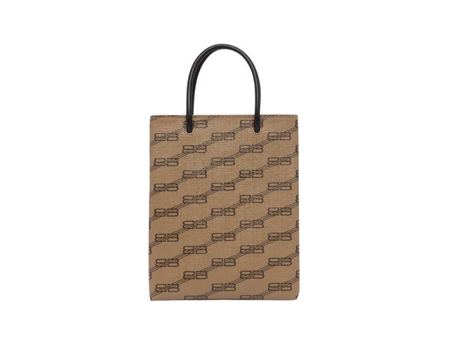 Balenciaga Balenciaga Mini Shopping Bag In BB Monogram Coated Canvas Brown - view 2