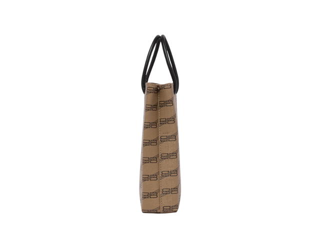 Balenciaga Balenciaga Mini Shopping Bag In BB Monogram Coated Canvas Brown - view 3