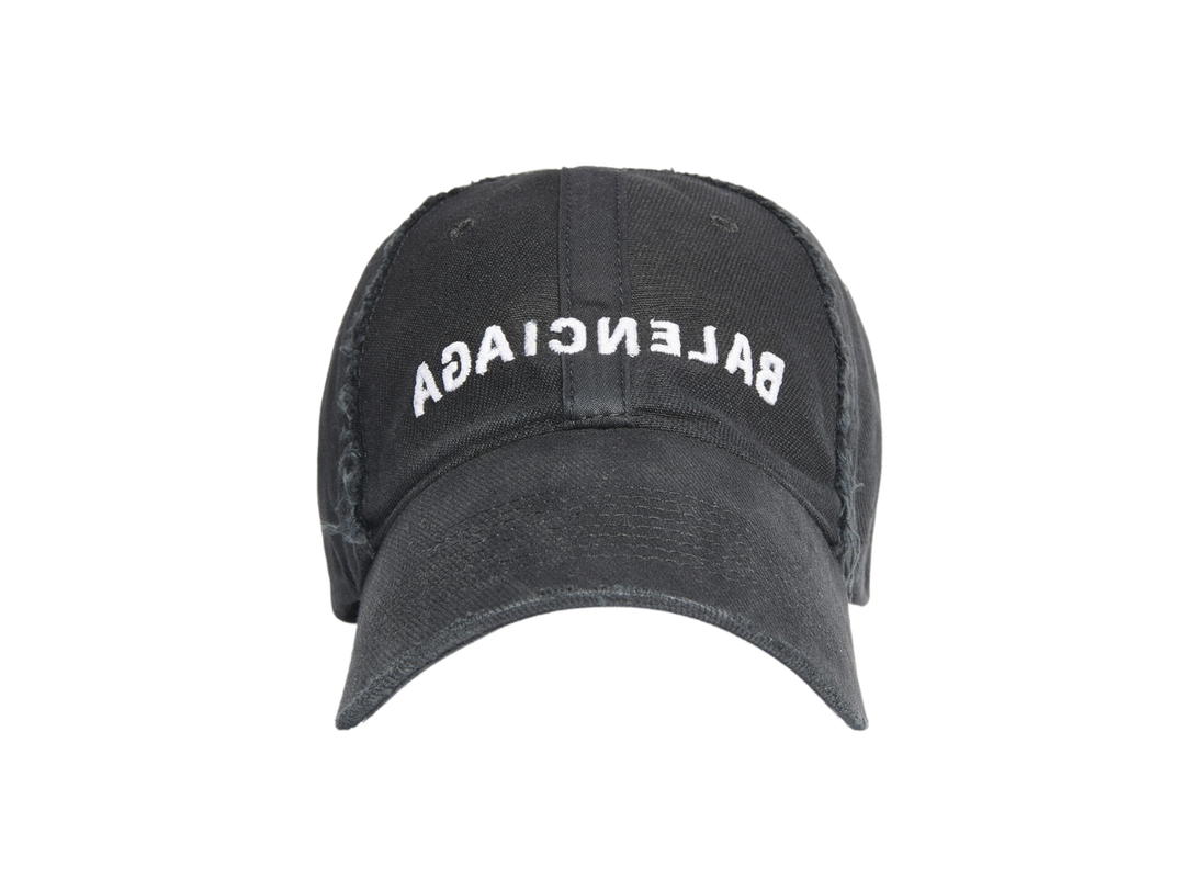 Balenciaga Balenciaga Mirror Balenciaga Cap In Black-White Cotton Drill