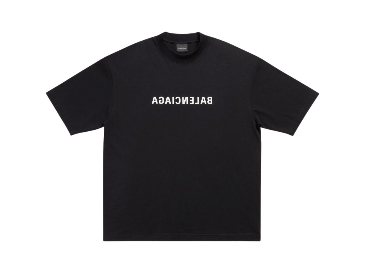 Balenciaga Balenciaga Mirror Balenciaga T-Shirt Medium Fit In Black And White Vintage Jersey