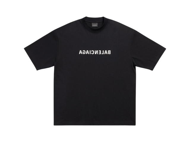Balenciaga Balenciaga Mirror Balenciaga T-Shirt Medium Fit In Black And White Vintage Jersey - view 1