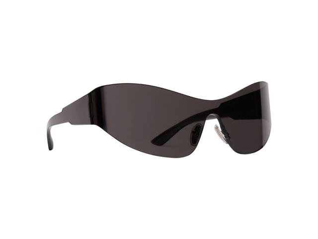 Balenciaga Balenciaga Mono Cat 2.0 Sunglasses BB0257S-001-99 In Black Nylon Frame-Logo With Black Lenses - view 2