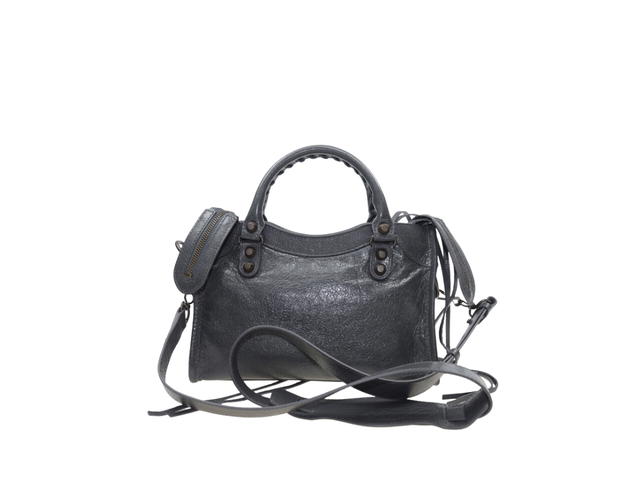 Balenciaga Balenciaga Nano City Bag In Aged Lambskin Leather With Aged Silver Hardware Grey - view 2