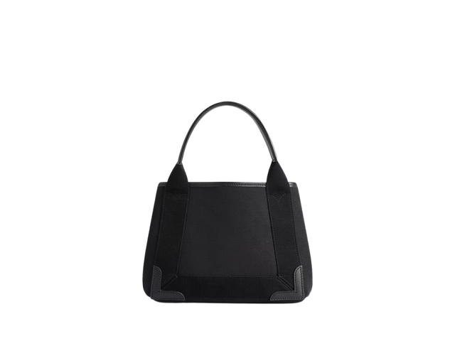 Balenciaga Balenciaga Navy Cabas Xs In Black Cotton Canvas And Calfskin With Logo Printed - view 3