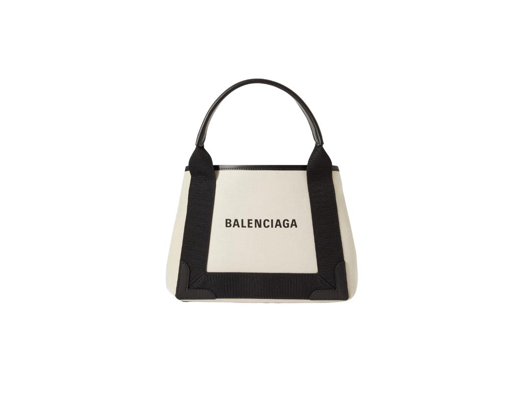 Balenciaga Balenciaga Navy Small Cabas In Beige CARRYOVER