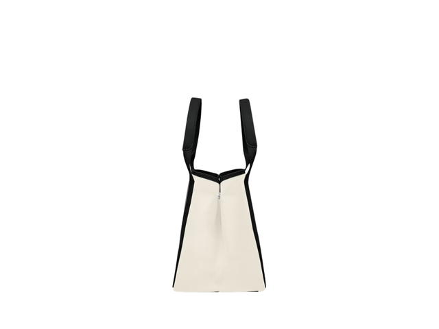 Balenciaga Balenciaga Navy XS Cabas In Light Beige Cotton Canvas-Black Calfskin With Semi-shiny Palladium Hardware - view 2