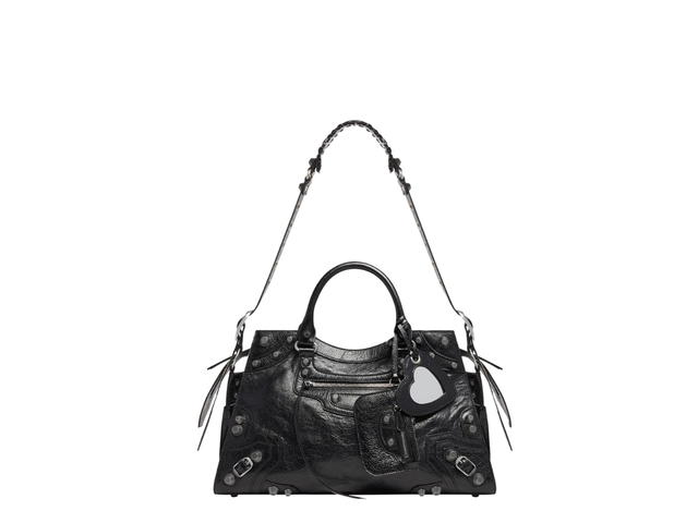 Balenciaga Balenciaga Neo Cagole City Handbag In Arena Lambskin With Aged-Silver Hardware Black - view 1