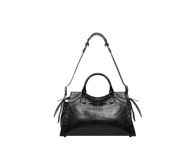 Balenciaga Balenciaga Neo Cagole City Handbag In Arena Lambskin With Aged-Silver Hardware Black - view 3