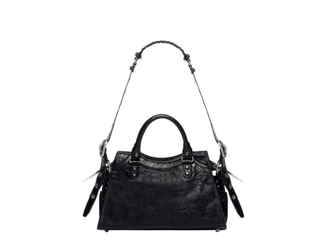 Balenciaga Balenciaga Neo Cagole City Small Handbag In Black Arena Lambskin With Aged-Silver Hardware - view 4