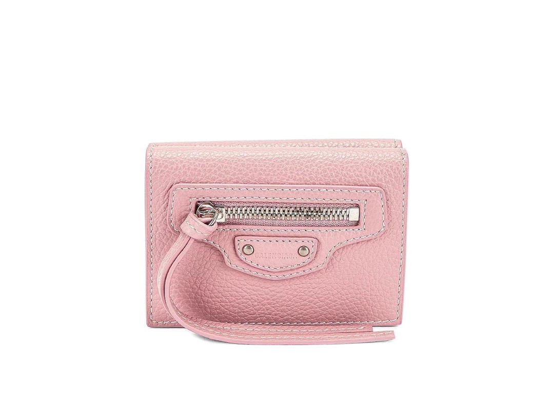 Balenciaga Balenciaga Neo Classic Mini Wallet In Pink Grained Calfskin