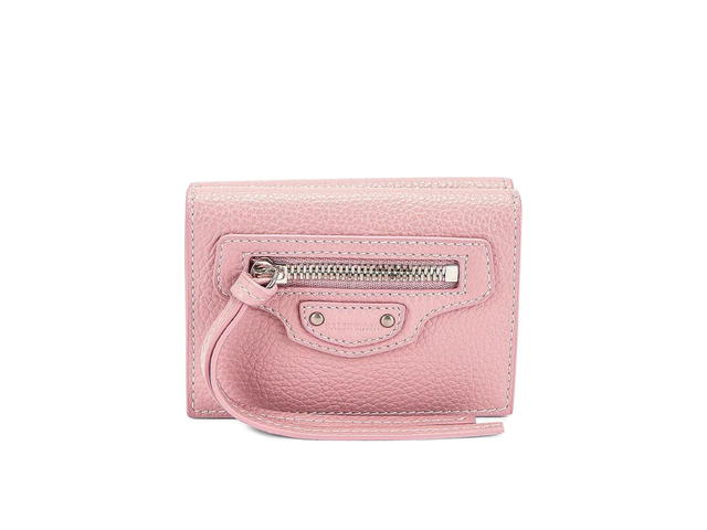 Balenciaga Balenciaga Neo Classic Mini Wallet In Pink Grained Calfskin - view 1