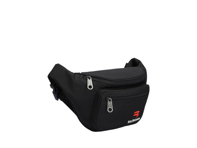 Balenciaga Balenciaga Nylon Embroidered Belt Bag In Elastane-Cotton With Silver-tone Metal Hardware Black - view 3