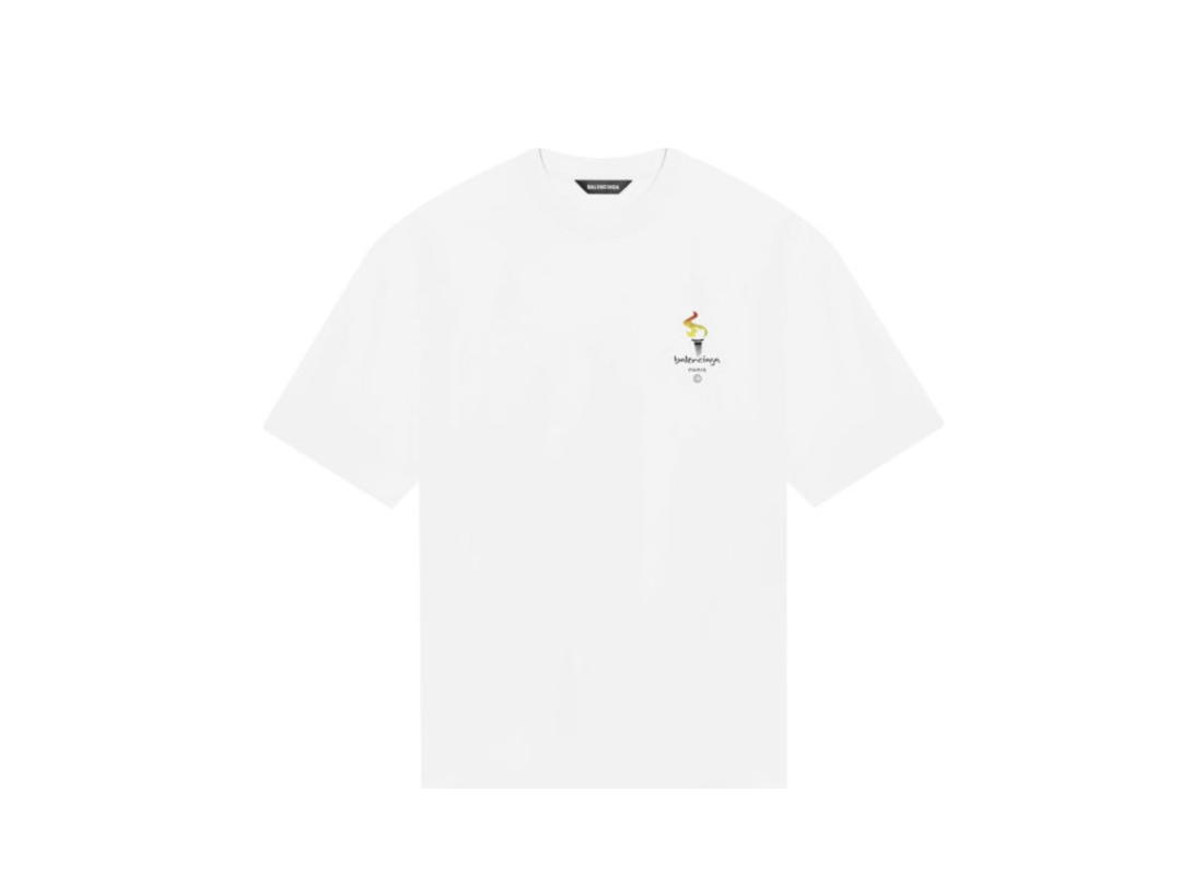 Balenciaga Balenciaga Olympic Torch Logo T-Shirt White