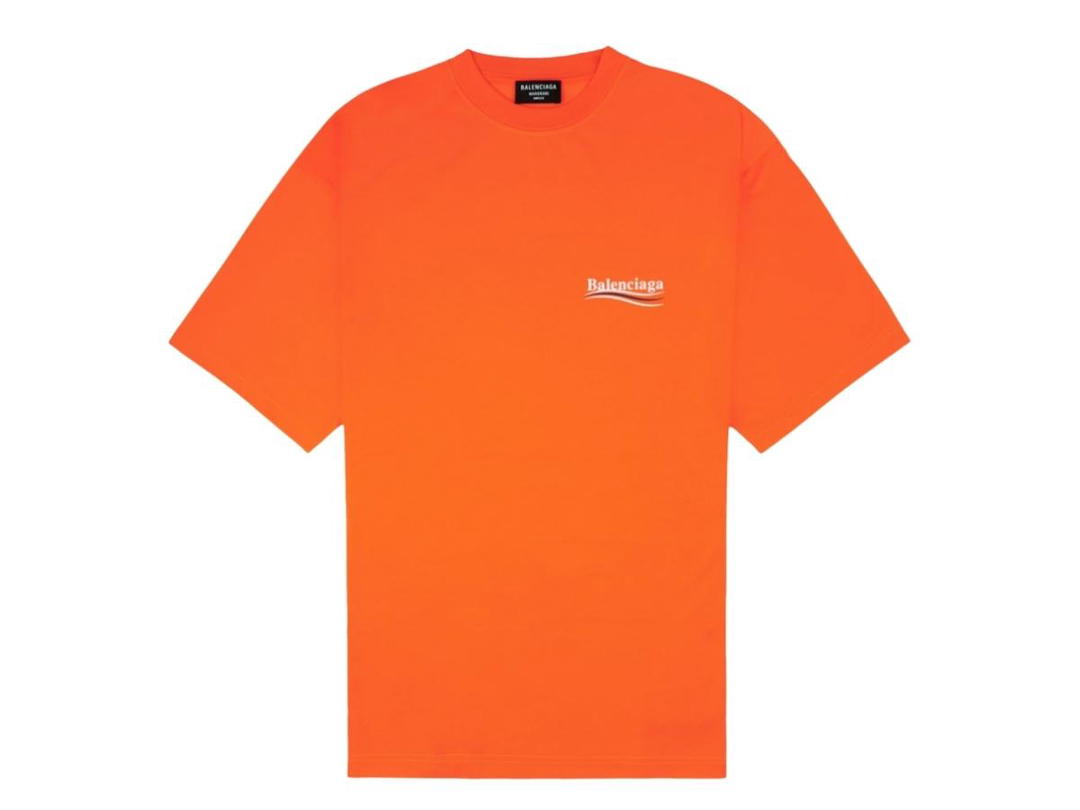 Balenciaga Balenciaga Oversized Logo-Print Cotton-Jersey T-Shirt Orange