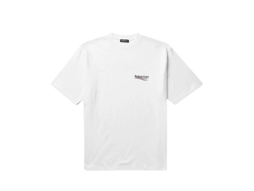 Balenciaga Balenciaga Oversized Logo-Print Cotton Jersey T-Shirt White