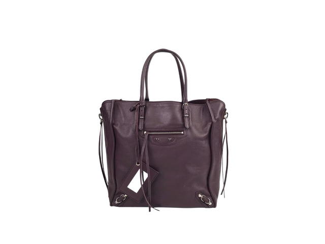 Balenciaga Balenciaga Papier A5 Tote In Burgundy Calfskin Leather With Silver-Tone Hardware - view 1