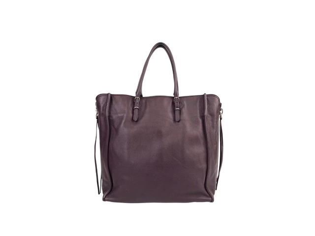 Balenciaga Balenciaga Papier A5 Tote In Burgundy Calfskin Leather With Silver-Tone Hardware - view 2