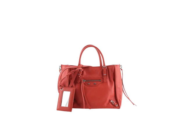 Balenciaga Balenciaga Papier A6 Bag In Leather With Silver Hardware Red - view 2