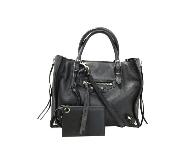 Balenciaga Balenciaga Papier Bag In Leather With Silver-Tone Hardware Black - view 1