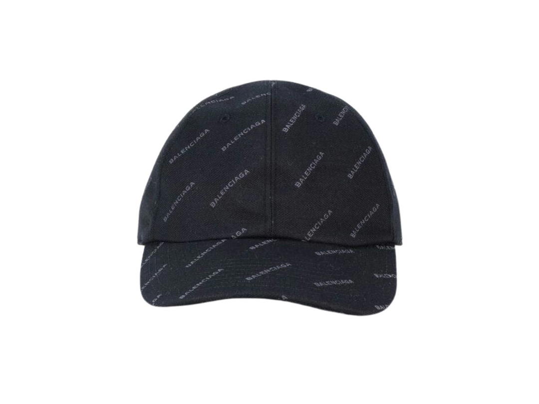 Balenciaga Balenciaga Paris All Over Print Logo Baseball Cap Black