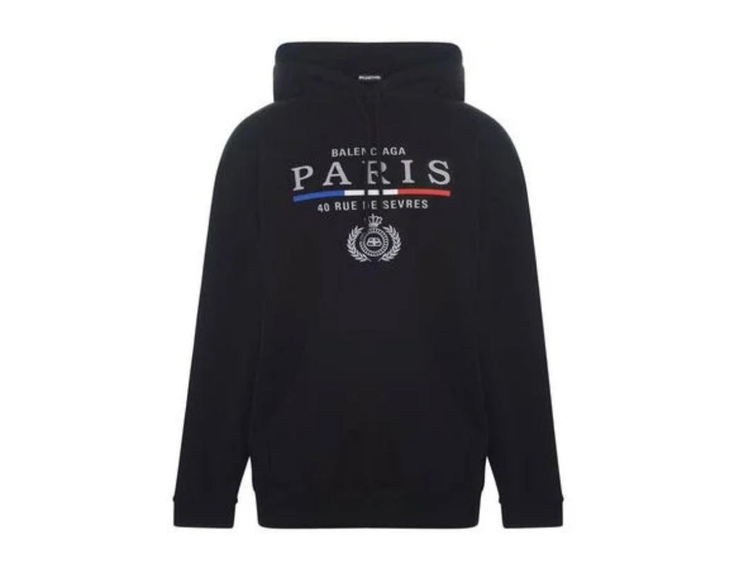 Balenciaga BALENCIAGA Paris Flag Oth Hoodie Black