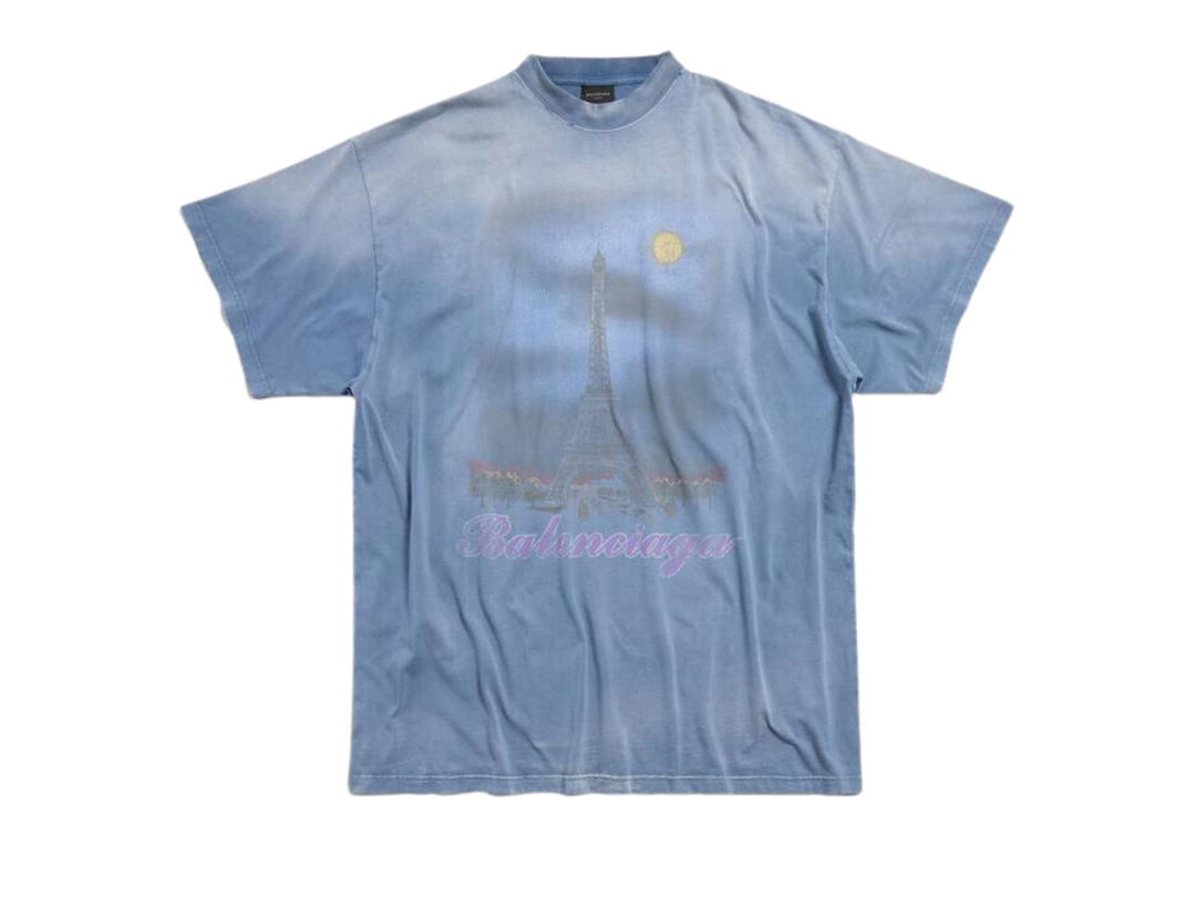 Balenciaga Balenciaga Paris Moon T-shirt Oversized Blue