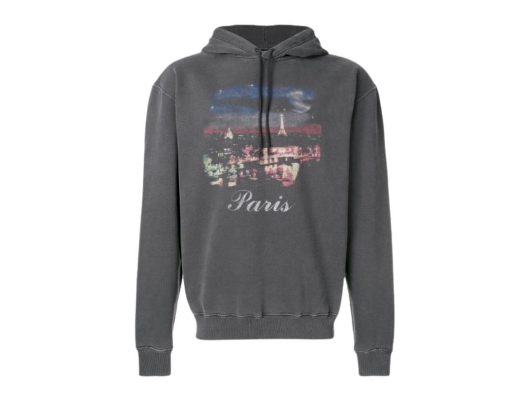 Balenciaga Balenciaga Paris Print Hoodie Gray