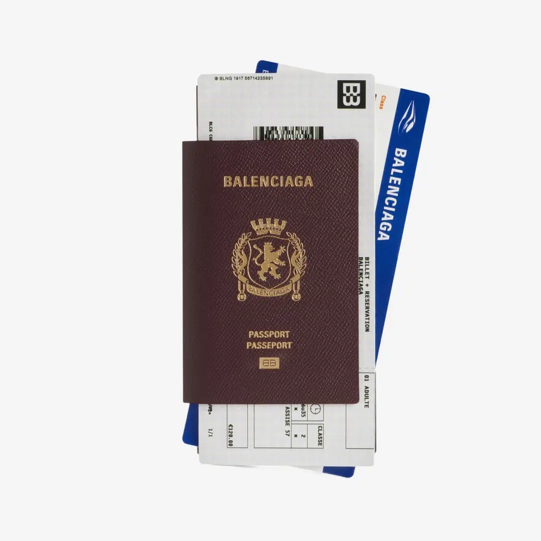 Balenciaga Balenciaga Passport 2 Tickets Long Wallet Dark Red