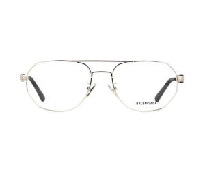 Buy Balenciaga Geometric Frame Glasses In Metal Silver And Black Rubber at Sasom – Authentic and Ready to Ship