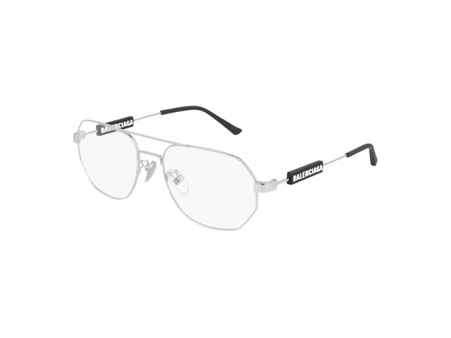 Balenciaga Balenciaga Geometric Frame Glasses In Metal Silver And Black Rubber - view 2
