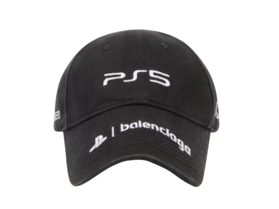 Balenciaga Balenciaga PlayStation Cap in black and white cotton