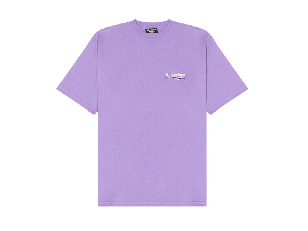 Balenciaga Balenciaga Political Campaign Large Fit T-Shirt In Light Purple Vintage Jersey