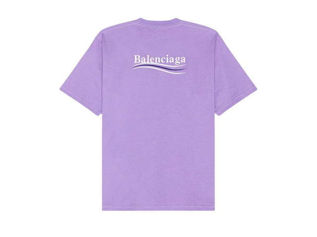Balenciaga Balenciaga Political Campaign Large Fit T-Shirt In Light Purple Vintage Jersey - view 2