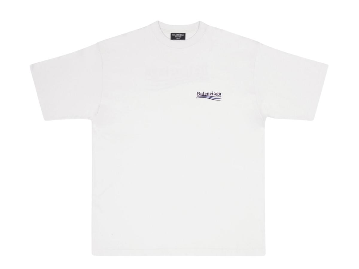 Balenciaga Balenciaga Political Campaign Large Fit T-Shirt Pacific White