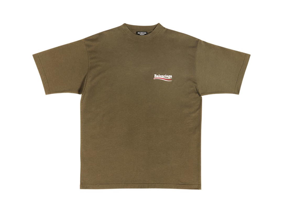Balenciaga Balenciaga Political Campaign T-Shirt Large Fit In Kaki