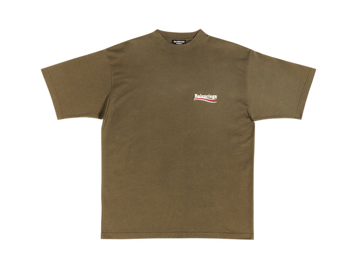 Balenciaga Balenciaga Political Campaign T-Shirt Large Fit In Kaki
