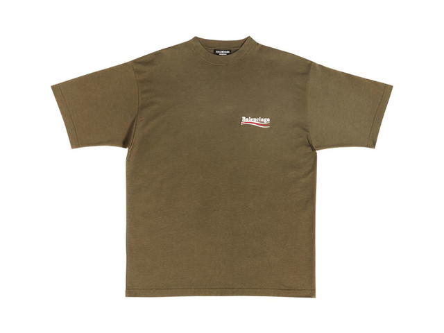 Balenciaga Balenciaga Political Campaign T-Shirt Large Fit In Kaki - view 1