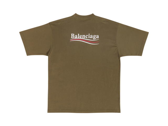 Balenciaga Balenciaga Political Campaign T-Shirt Large Fit In Kaki - view 2