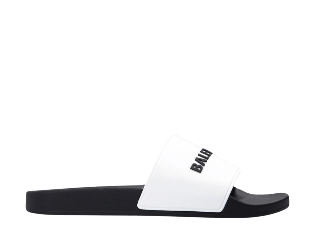 Balenciaga Balenciaga Pool Slides Logo White Black