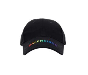 Buy Balenciaga Rainbow Logo Baseball Cap In Black Cotton at Sasom – Authentic and Ready to Ship