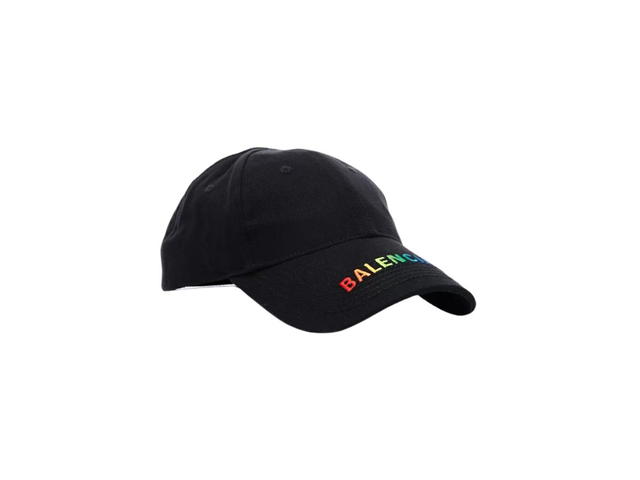 Balenciaga Balenciaga Rainbow Logo Baseball Cap In Black Cotton - view 2