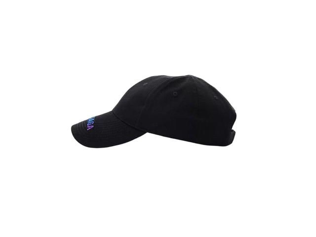 Balenciaga Balenciaga Rainbow Logo Baseball Cap In Black Cotton - view 3