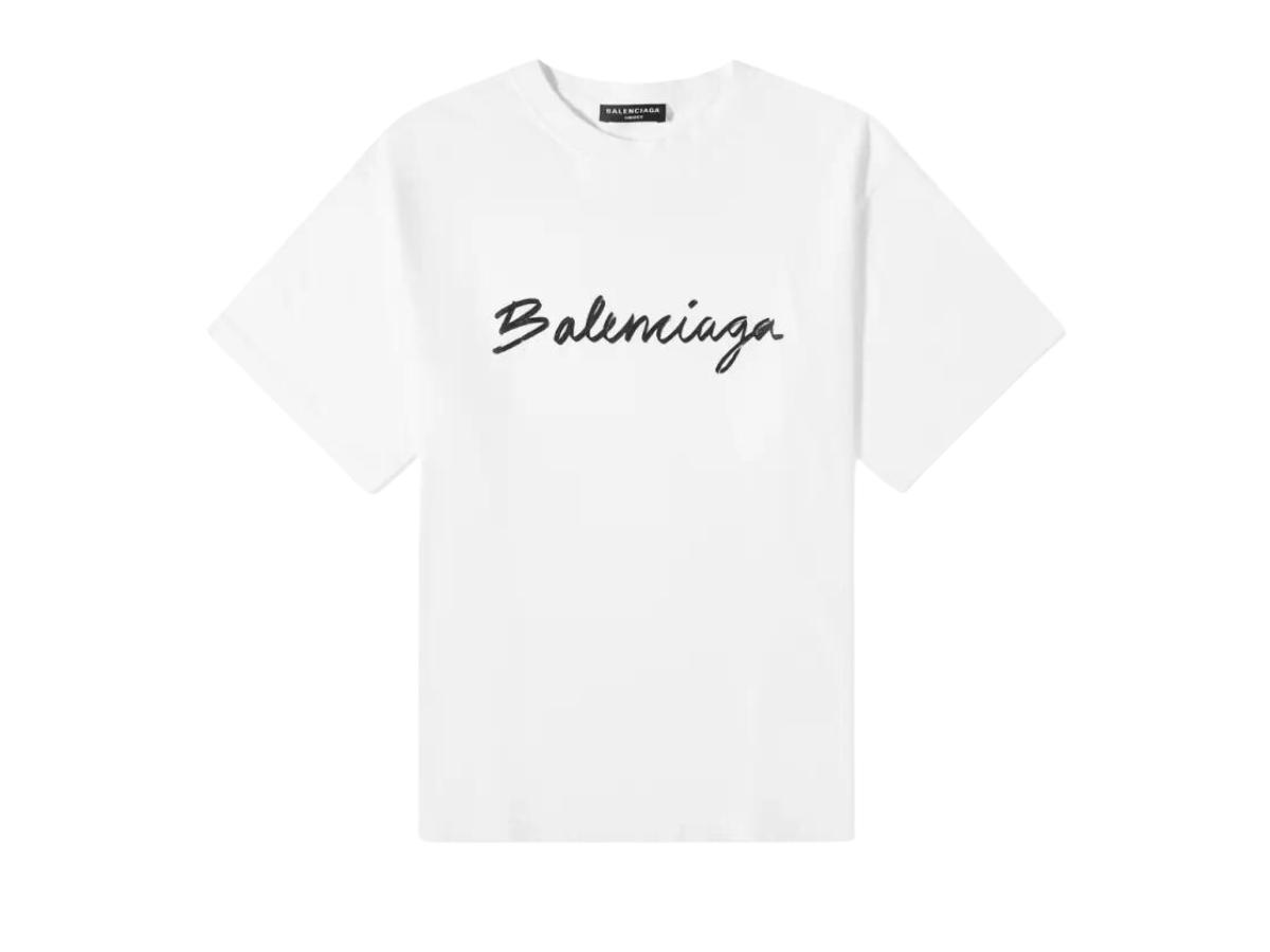 Balenciaga Balenciaga Script Logo Tee White