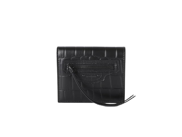 Balenciaga Balenciaga Short Button Wallet In Calfskin Leather Black - view 2
