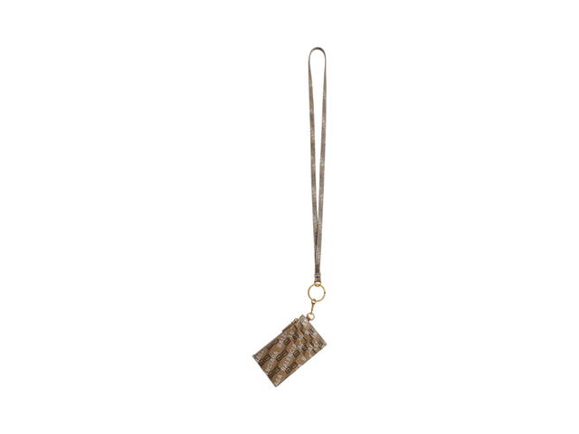Balenciaga Balenciaga Signature Card Case On Keychain In BB Monogram Coated Canvas With Silver Printed Allover Logo Beige - view 2