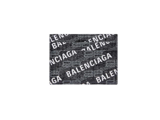 Balenciaga Balenciaga Signature Card Holder BB Monogram Coated Canvas And Allover Logo Black - view 1